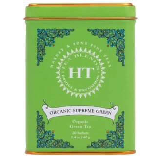 Harney Sons Organic Supreme Green, HT Tin 20 Sachets 1.4 oz 40 g