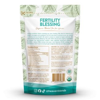 Heaven Blends Fertility Blessing Tea for Women – Red Raspberry Leaf, Peppermint, Chaste Tree Berry (Vitex), Red Clover, Nettle & Licorice – USDA Organic, Caffeine-Free,...