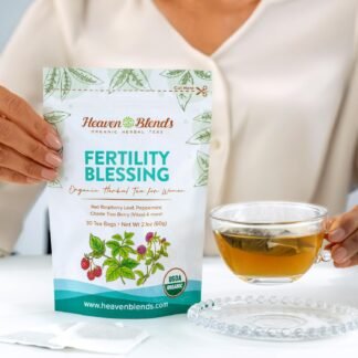 Heaven Blends Fertility Blessing Tea for Women – Red Raspberry Leaf, Peppermint, Chaste Tree Berry (Vitex), Red Clover, Nettle & Licorice – USDA Organic, Caffeine-Free,...