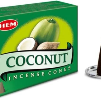 Hem Coconut Incense Cones – Case of 12 Boxes (10 Cones Each) | Sweet Tropical Aroma for Relaxation, Positivity & Freshness | Natural Handcrafted Cones for Meditation, Yoga &...