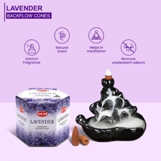 HEM Lavender Backflow Incense Cones Pack of 40 Brown Cones | Long-Lasting Floral Aroma for Positivity Relaxation Sleep | Wood Powder Aromatherapy for Stress Relief Air - lunas-mystic-emporium.com HEM Lavender Backflow Incense Cones – Pack of 40 Brown Cones | Long-Lasting Floral Aroma for Positivity, Relaxation & Sleep | Wood Powder Aromatherapy for Stress Relief & Air...