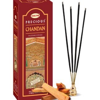 HEM Precious Chandan Sandalwood Incense – Handcrafted, Long-Burning, Low-Smoke Sticks for Meditation & Home Fragrance (120 Count)