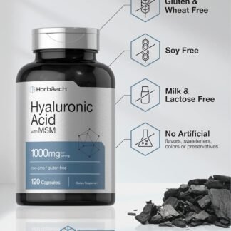 Horbäach Hyaluronic Acid with MSM | 1000 mg | 120 Capsules | Non-GMO and Gluten Free Supplement | Bioavailable Formula - lunas-mystic-emporium.com Horbäach Hyaluronic Acid with MSM | 1000 mg | 120 Capsules | Non-GMO and Gluten Free Supplement | Bioavailable Formula