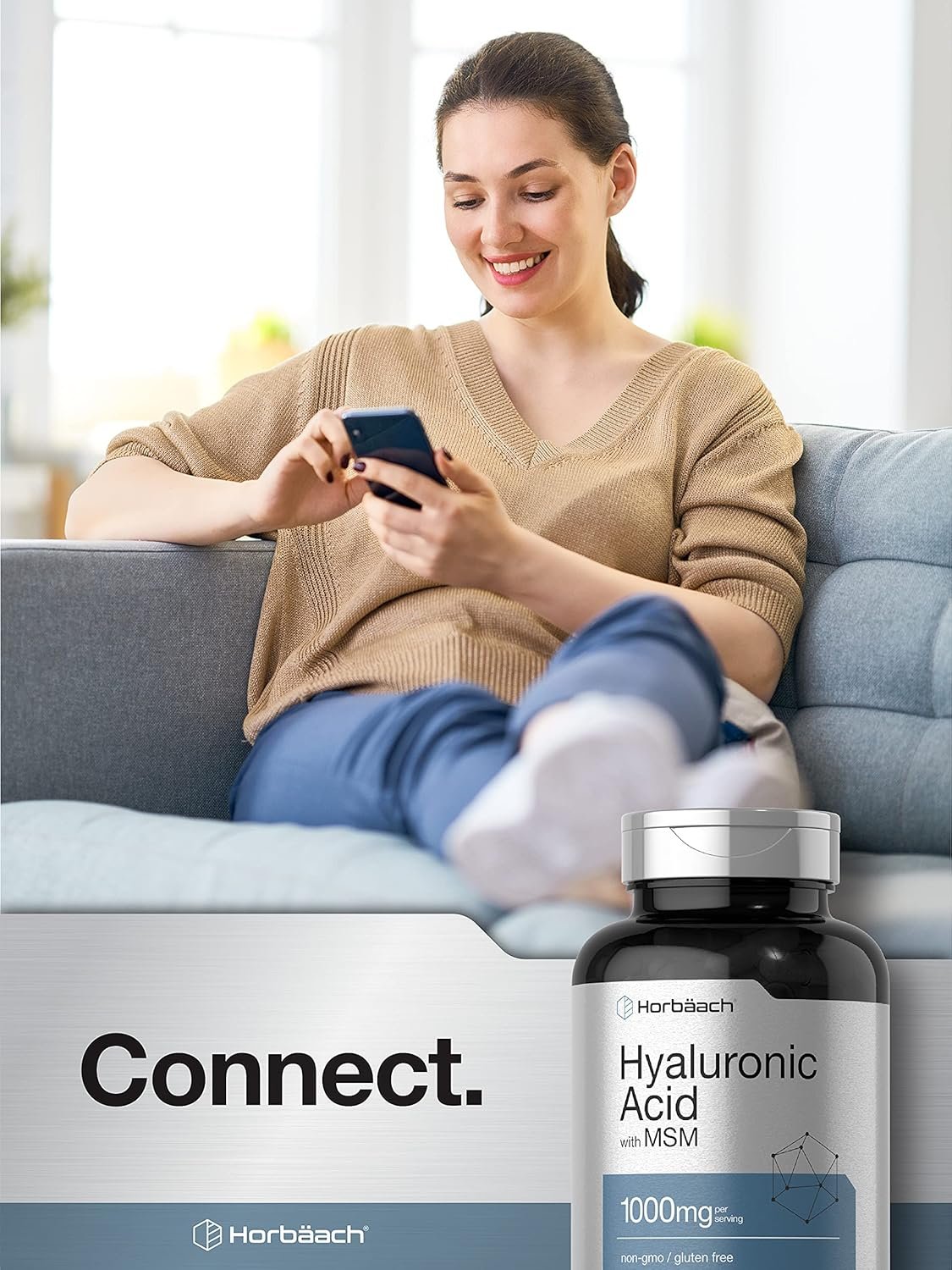 Horbäach Hyaluronic Acid with MSM | 1000 mg | 120 Capsules | Non-GMO and Gluten Free Supplement | Bioavailable Formula - lunas-mystic-emporium.com Horbäach Hyaluronic Acid with MSM | 1000 mg | 120 Capsules | Non-GMO and Gluten Free Supplement | Bioavailable Formula
