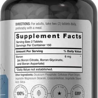 Horbäach Triple Boron Complex 6 mg Supplement | 300 Tablets | for Men and Women | Vegetarian, Non-GMO & Gluten Free | Triple Action Boron Citrate, Boron Glycinate, Boron Asparate