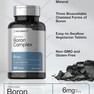 Horbäach Triple Boron Complex 6 mg Supplement | 300 Tablets | for Men and Women | Vegetarian, Non-GMO & Gluten Free | Triple Action Boron Citrate, Boron Glycinate, Boron Asparate