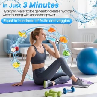 Hydrogen Water Bottle Generator – Produces Hydrogen Water Alternative to Hydrogen Water Tablets,3-Min Hydrogen Water, Inhalation & Drinking, Auto Clean, Slim & Portable for...