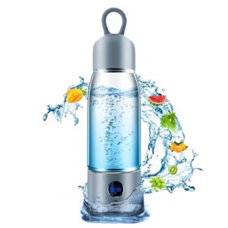 Hydrogen Water Bottle with Three Modes Produces 5000 PPB of Hydrogen Water in 8 Minutes,Made of Aluminium and Glass,with Colorful Light,Rechargeable for Travelling,Office,Home