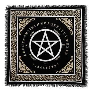 Indian Consigners Altar Cloth A-Z Spell Pentagram Witchcraft Alter Tarot Spread Top Cloth Wiccan Square Spiritual 24 by 24 Sacred Cloth (A-Z Pentagram Spell)