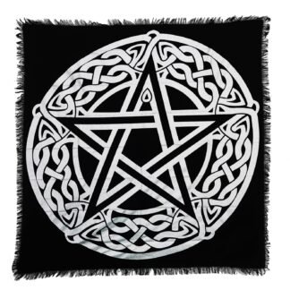Indian Consigners Altar Cloth A-Z Spell Pentagram Witchcraft Alter Tarot Spread Top Cloth Wiccan Square Spiritual 24 by 24 Sacred Cloth (A-Z Pentagram Spell)