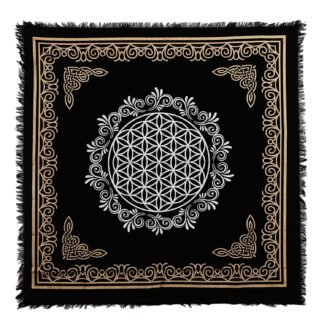 Indian Consigners Altar Cloth A-Z Spell Pentagram Witchcraft Alter Tarot Spread Top Cloth Wiccan Square Spiritual 24 by 24 Sacred Cloth (A-Z Pentagram Spell)