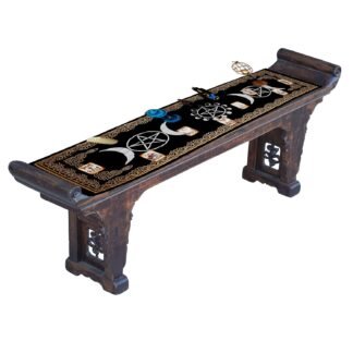 Indian Consigners Altar Cloth Witchcraft Moon Phases Triple Moon Long Side Tablecloth for Spiritual Use