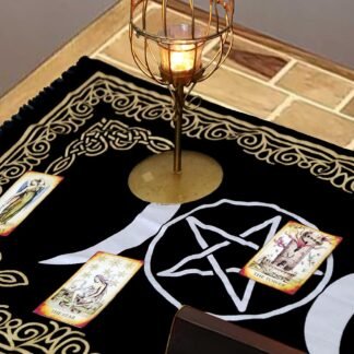 Indian Consigners Altar Cloth Witchcraft Moon Phases Triple Moon Long Side Tablecloth for Spiritual Use