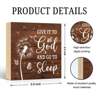 Inhale Exhale Wooden Box Sign, Inspirational Gifts for Women Friend Coworker, Funny Lotus Wood Box Sign Decor for Home Office Farmhouse Bedroom Yoga Spa Room, Meditation Gifts...