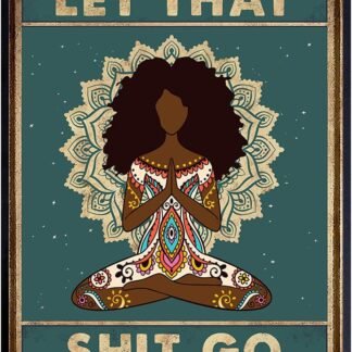Inspirational African American Wall Decor - Spiritual Meditation Gifts for Black Woman, African American Women - Zen Decor - Afro Black Wall Art - Spa Namaste Decoration - Funny...