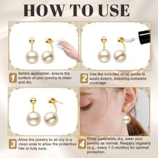 JAOJAO Jewelry Sealant, Jewelry Coating Long-Lasting Isolation Efficient Protection Avoid Oxidation for Necklaces Rings Bracelets Earrings Watch Chains, 5ml