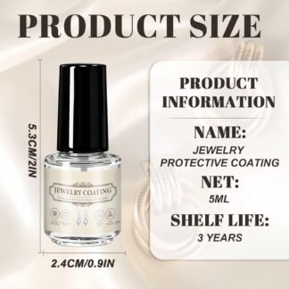 JAOJAO Jewelry Sealant, Jewelry Coating Long-Lasting Isolation Efficient Protection Avoid Oxidation for Necklaces Rings Bracelets Earrings Watch Chains, 5ml