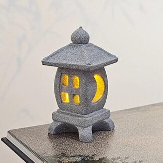 Japanese Pagoda LED Lamp Statue Figurine, LED Lantern Pagoda Statue Figurines for Home Table Decor - Style B