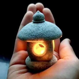 Japanese Pagoda LED Lamp Statue Figurine, LED Lantern Pagoda Statue Figurines for Home Table Decor - Style B