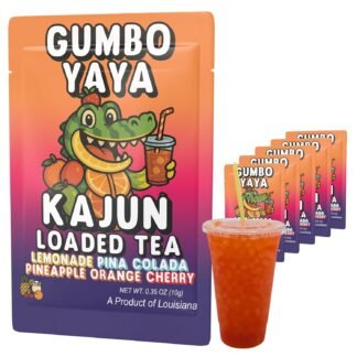 Kajun Loaded Tea – Gumbo Yaya | Lemonade + Pina Colada + Pineapple + Orange + Cherry Flavor | Sugar Free Energy Tea Powder | 250mg Green Tea Caffeine | Zero Calories | Keto...