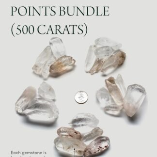 KALIFANO Quartz Points Bundle (500+ Carats) - Bulk High Energy Raw Lemurian Reiki Cuarzo Crystal Used for Clarity and Purpose - Information Card Included (Family Owned & Operated)