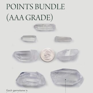 KALIFANO Quartz Points Bundle (500+ Carats) - Bulk High Energy Raw Lemurian Reiki Cuarzo Crystal Used for Clarity and Purpose - Information Card Included (Family Owned & Operated)