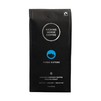 Kicking Horse Coffe, Three Sisters, e, Medium Roast, Ground, 10 oz - Certified Organic, Fairtrade, Kosher Coffee