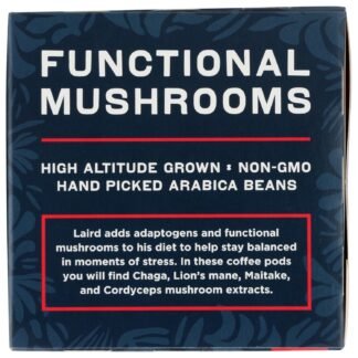 Laird Superfood Peruvian Medium Roast Coffee with Functional Mushrooms, Certified Organic Peruvian Ground Coffee Beans, Gluten-Free, Dairy-Free, Non-GMO, Paleo, Keto Friendly,...