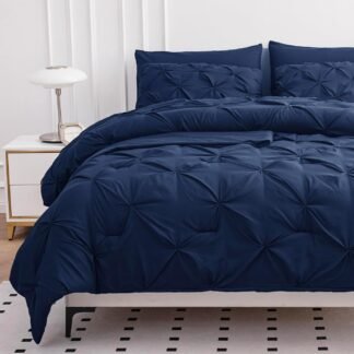 Lane Linen Queen Comforter Set with Sheets, 7 Piece Queen Bed in a Bag Set, Pintuck Queen Bed Set, Soft Bedding Queen Size, Bed Set Queen Size, Queen Bed Comforter Set with...