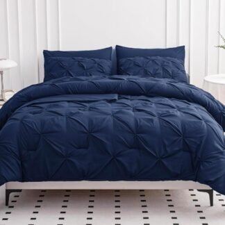 Lane Linen Queen Comforter Set with Sheets, 7 Piece Queen Bed in a Bag Set, Pintuck Queen Bed Set, Soft Bedding Queen Size, Bed Set Queen Size, Queen Bed Comforter Set with...