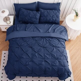 Lane Linen Queen Comforter Set with Sheets, 7 Piece Queen Bed in a Bag Set, Pintuck Queen Bed Set, Soft Bedding Queen Size, Bed Set Queen Size, Queen Bed Comforter Set with...