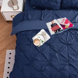 Lane Linen Queen Comforter Set with Sheets, 7 Piece Queen Bed in a Bag Set, Pintuck Queen Bed Set, Soft Bedding Queen Size, Bed Set Queen Size, Queen Bed Comforter Set with...