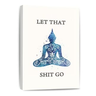 Let That Shit Go Bathroom Quote Canvas Wall Art Modern Art Print Funny Canvas Print and Poster Home Living Office Decor Yoga Room Ready to Hang Framed 8 * 12 Inch