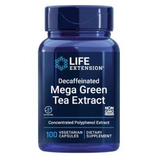 Life Extension Decaffeinated Mega Green Tea Extract – Polyphenol-Rich, Cell Health, Heart Health, Brain Health, Antioxidant Protection – Non-GMO, Gluten-Free, Vegetarian – 100...