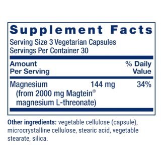 Life Extension Neuro-Mag Magnesium L-Threonate, Memory Health, Quick Thinking, Cognitive Health Support, Vegetarian, Non-GMO, 90 Vegetarian Capsules (144 mg from 2000 mg Magtein...