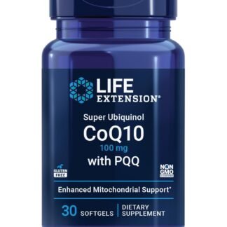 Life Extension Super Ubiquinol CoQ10 with PQQ, coenzyme Q10, pyrroloquinoline Quinone, Heart Health Supplement, Maximum Absorption, 100 mg, Non-GMO, Gluten-Free, 30 softgels