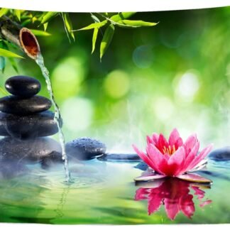 Loccor Zen Garden Tapestry Meditation Relax Spa Water Lily Floral Zen Stone Wall Hanging Tapestry Japanese Garden Tapestries Home Decor for Bedroom Living Room W80 x H60 Inched - lunas-mystic-emporium.com Loccor Zen Garden Tapestry Meditation Relax Spa Water Lily Floral Zen Stone Wall Hanging Tapestry Japanese Garden Tapestries Home Decor for Bedroom Living Room W80 x H60 Inched