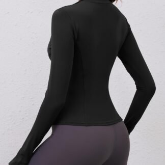 LOMON Womens Long Sleeve Workout Tops Quick Dry Quarter Zip Pullover Crop Yoga Athletic Slim Fit Shirts