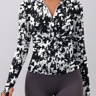 LOMON Womens Long Sleeve Workout Tops Quick Dry Quarter Zip Pullover Crop Yoga Athletic Slim Fit Shirts