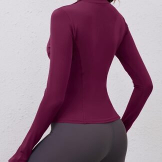 LOMON Womens Long Sleeve Workout Tops Quick Dry Quarter Zip Pullover Crop Yoga Athletic Slim Fit Shirts