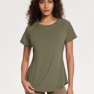 Loovoo Workout Tops for Women Loose Fit Breathable Activewear Cool Quick Dry Gym Athletic Tee Top