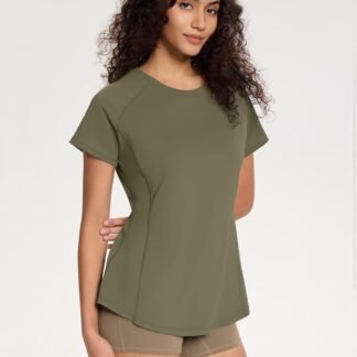 Loovoo Workout Tops for Women Loose Fit Breathable Activewear Cool Quick Dry Gym Athletic Tee Top