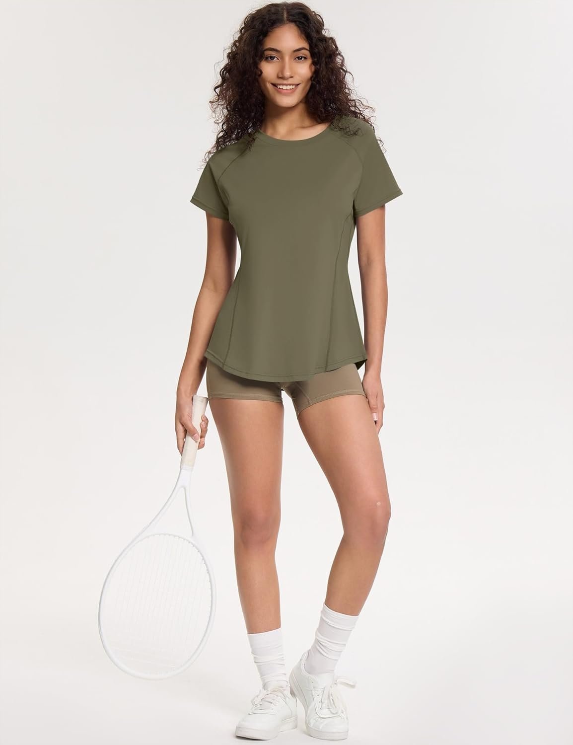 Loovoo Workout Tops for Women Loose Fit Breathable Activewear Cool Quick Dry Gym Athletic Tee Top