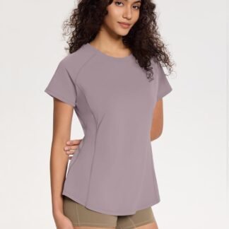 Loovoo Workout Tops for Women Loose Fit Breathable Activewear Cool Quick Dry Gym Athletic Tee Top