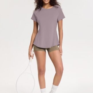 Loovoo Workout Tops for Women Loose Fit Breathable Activewear Cool Quick Dry Gym Athletic Tee Top