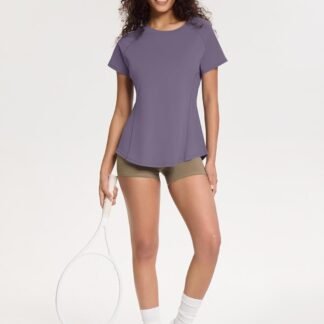 Loovoo Workout Tops for Women Loose Fit Breathable Activewear Cool Quick Dry Gym Athletic Tee Top