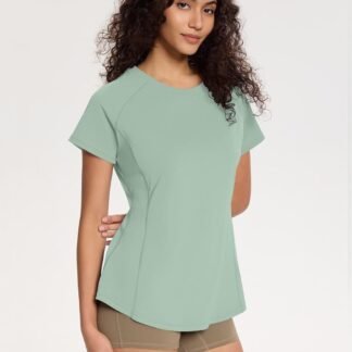 Loovoo Workout Tops for Women Loose Fit Breathable Activewear Cool Quick Dry Gym Athletic Tee Top