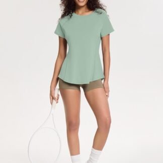 Loovoo Workout Tops for Women Loose Fit Breathable Activewear Cool Quick Dry Gym Athletic Tee Top