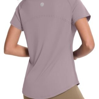 Loovoo Workout Tops for Women Loose Fit Breathable Activewear Cool Quick Dry Gym Athletic Tee Top