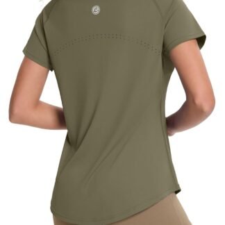 Loovoo Workout Tops for Women Loose Fit Breathable Activewear Cool Quick Dry Gym Athletic Tee Top